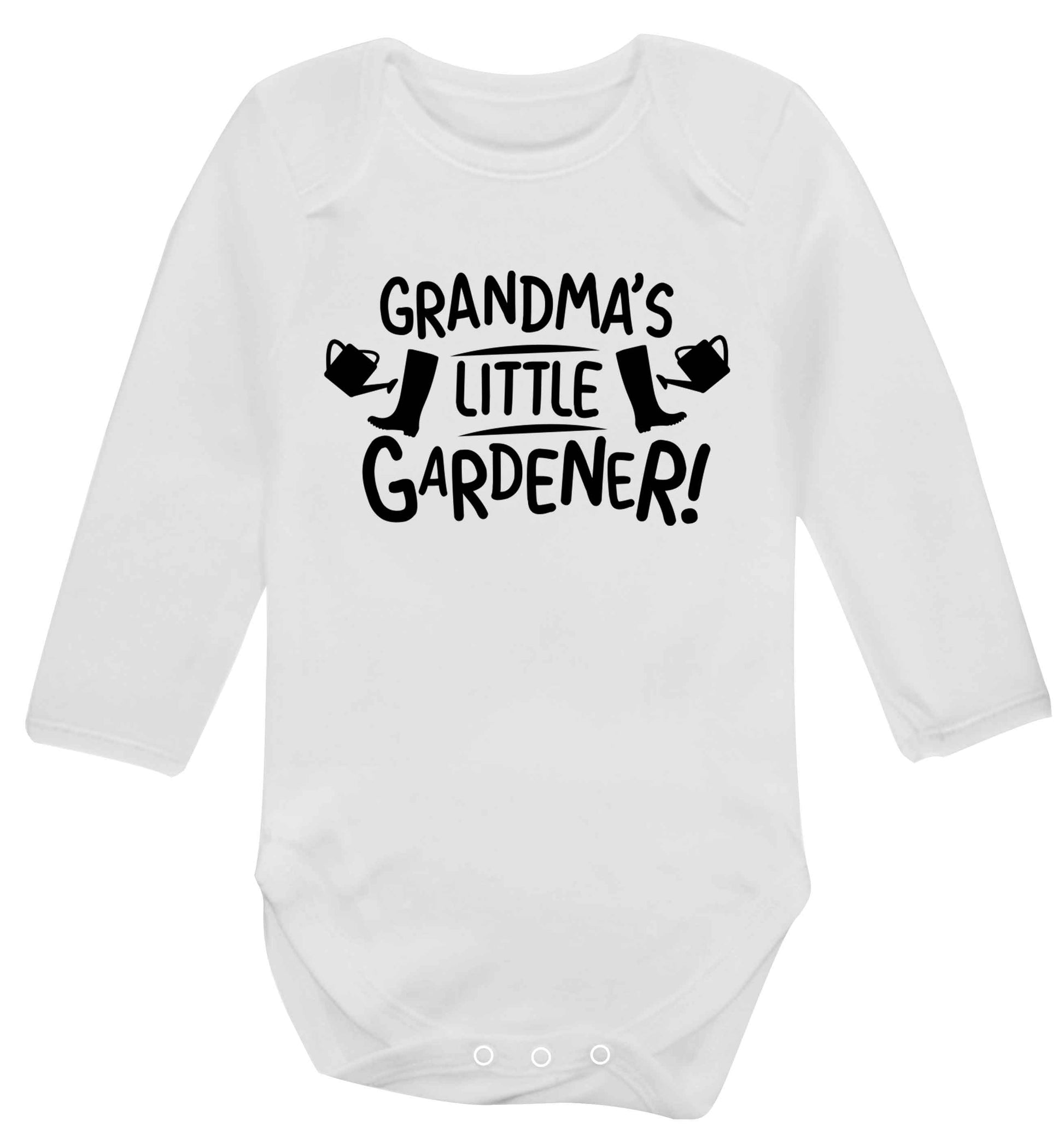 Grandma's little gardener Baby Vest long sleeved white 6-12 months