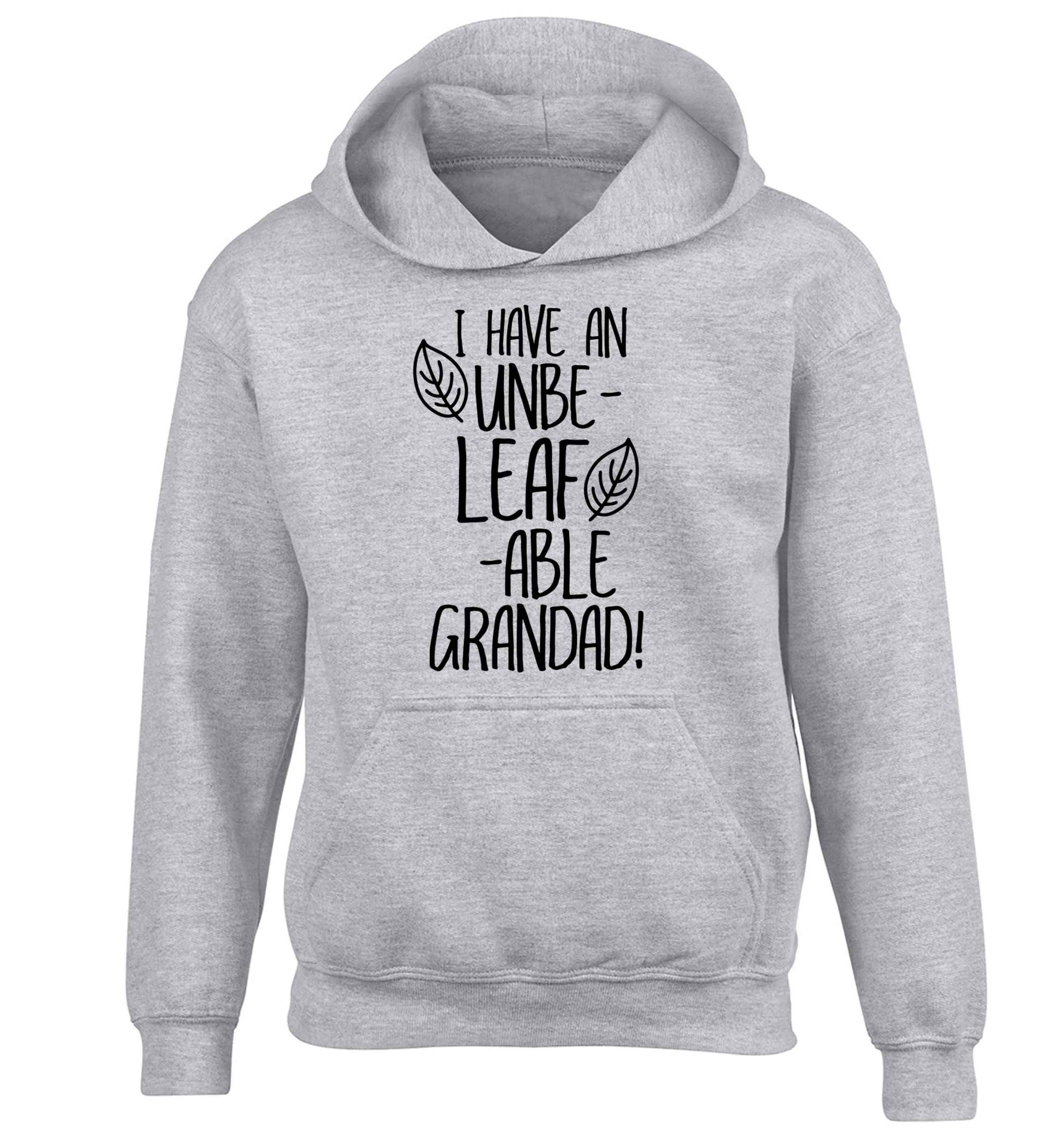 I have an unbe-leaf-able grandad children's grey hoodie 12-13 Years