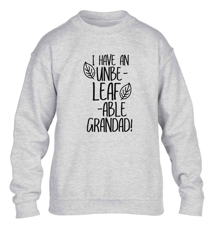 I have an unbe-leaf-able grandad children's grey sweater 12-13 Years