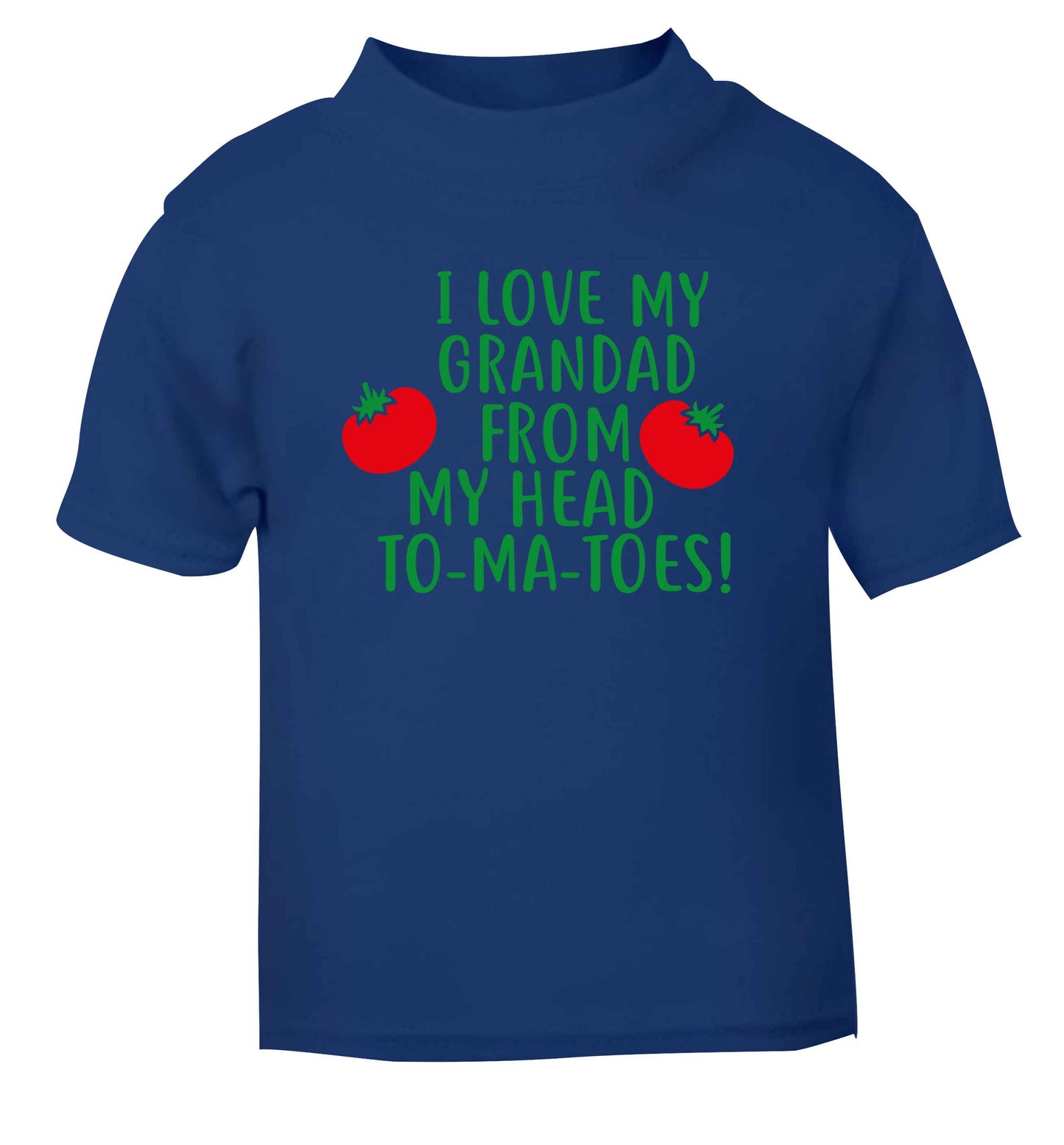 I love my grandad from my head To-Ma-Toes blue Baby Toddler Tshirt 2 Years