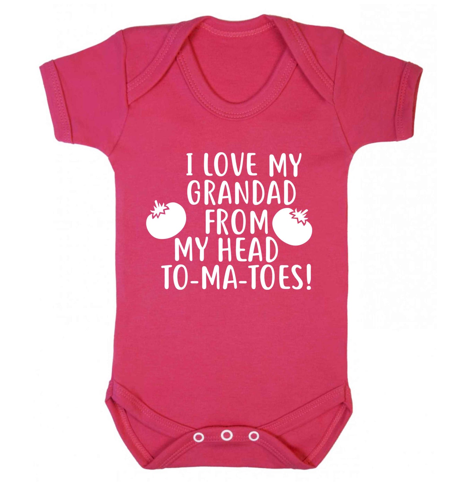 I love my grandad from my head To-Ma-Toes Baby Vest dark pink 18-24 months