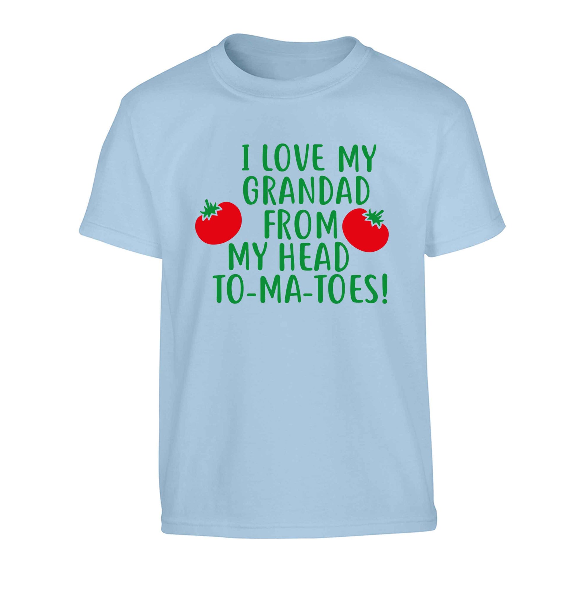 I love my grandad from my head To-Ma-Toes Children's light blue Tshirt 12-13 Years