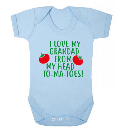 I love my grandad from my head To-Ma-Toes Baby Vest pale blue 18-24 months