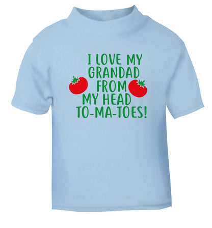 I love my grandad from my head To-Ma-Toes light blue Baby Toddler Tshirt 2 Years