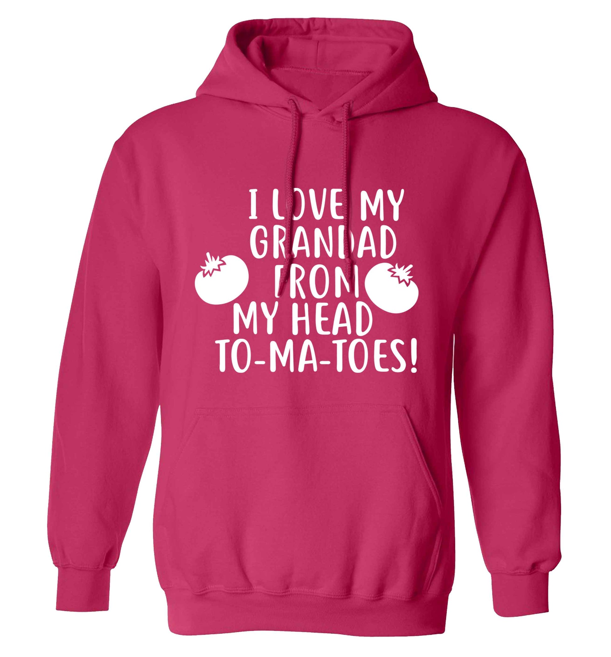 I love my grandad from my head To-Ma-Toes adults unisex pink hoodie 2XL