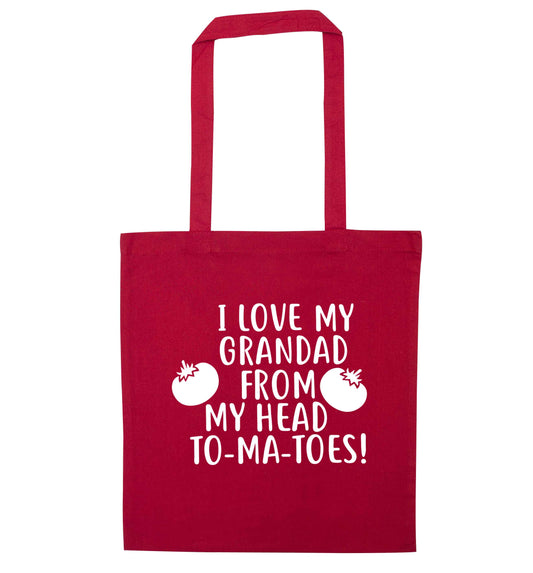 I love my grandad from my head To-Ma-Toes red tote bag
