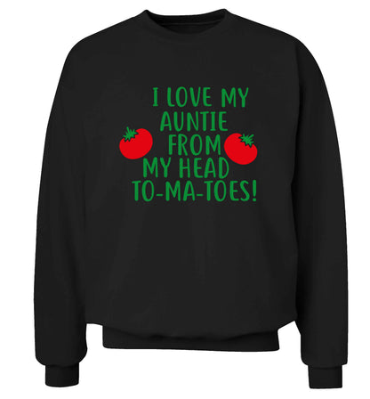 I love my auntie from my head To-Ma-Toes Adult's unisex black Sweater 2XL