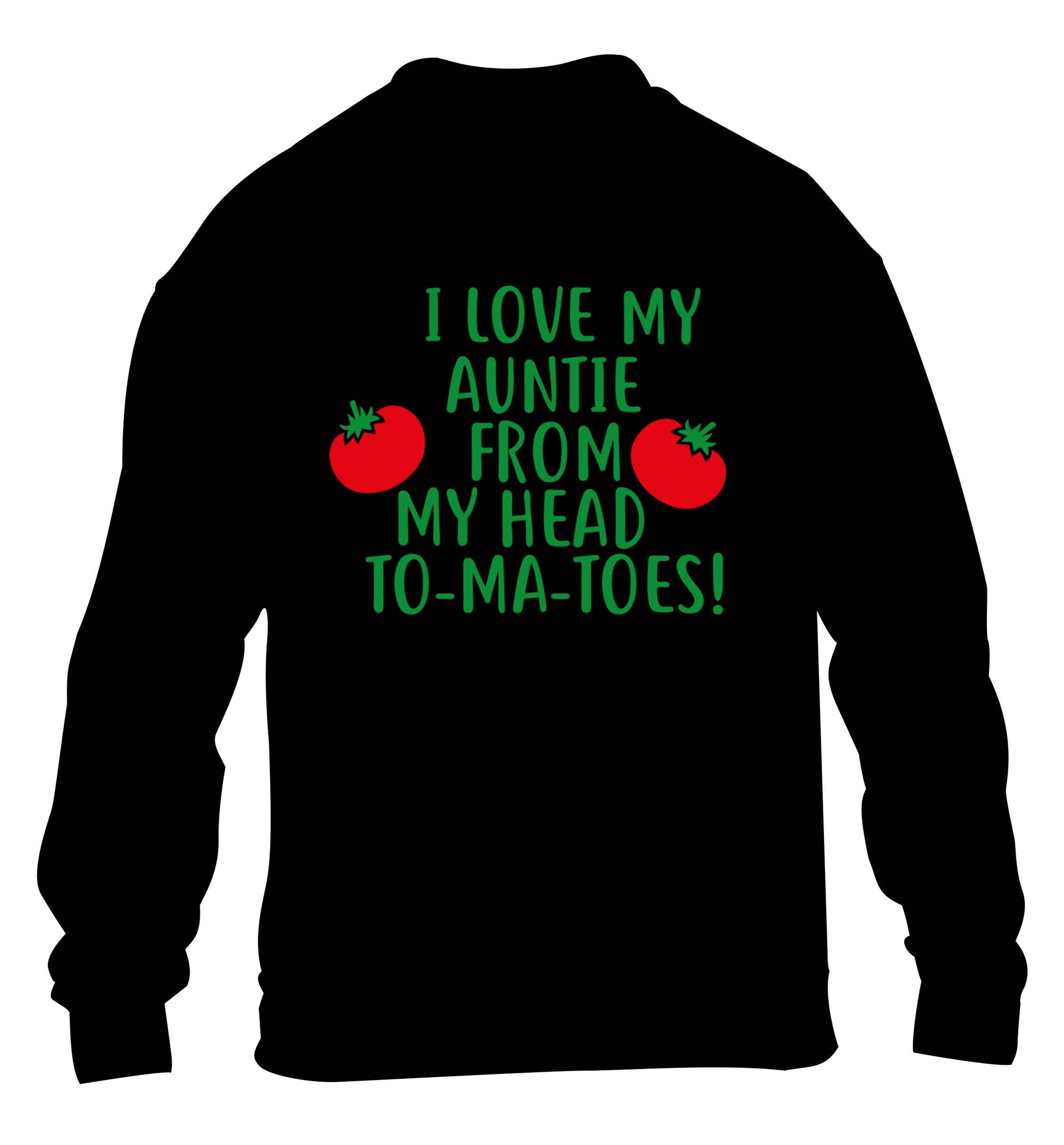 I love my auntie from my head To-Ma-Toes children's black sweater 12-13 Years