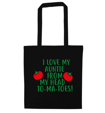 I love my auntie from my head To-Ma-Toes black tote bag