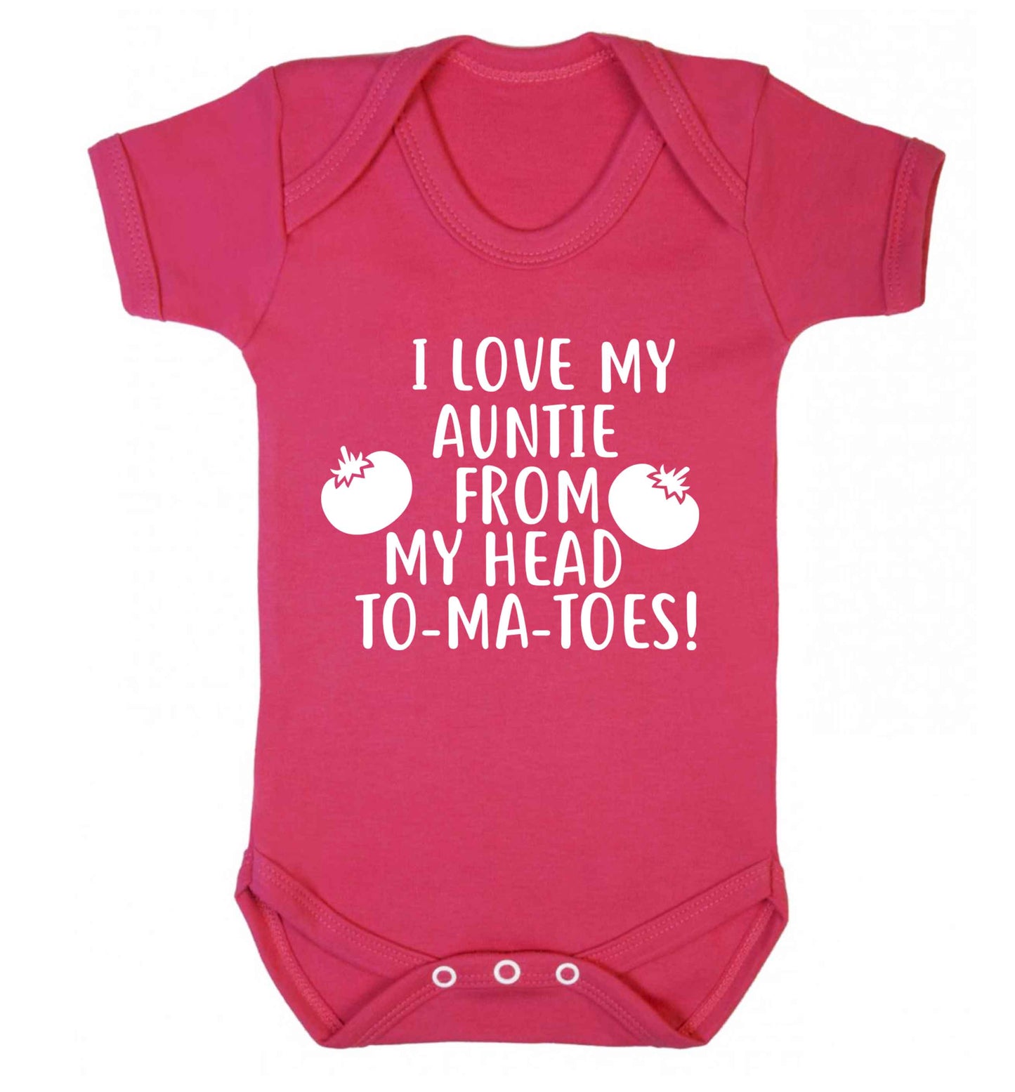 I love my auntie from my head To-Ma-Toes Baby Vest dark pink 18-24 months