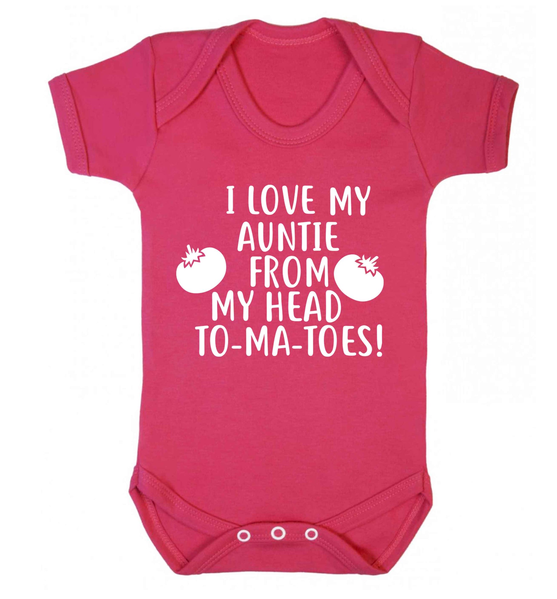 I love my auntie from my head To-Ma-Toes Baby Vest dark pink 18-24 months