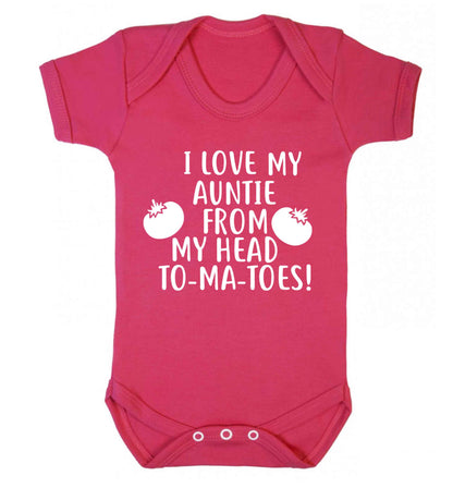 I love my auntie from my head To-Ma-Toes Baby Vest dark pink 18-24 months