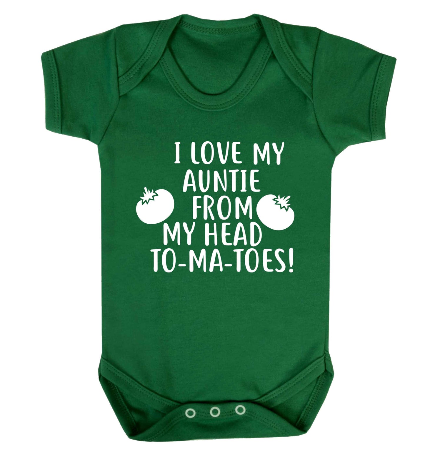 I love my auntie from my head To-Ma-Toes Baby Vest green 18-24 months