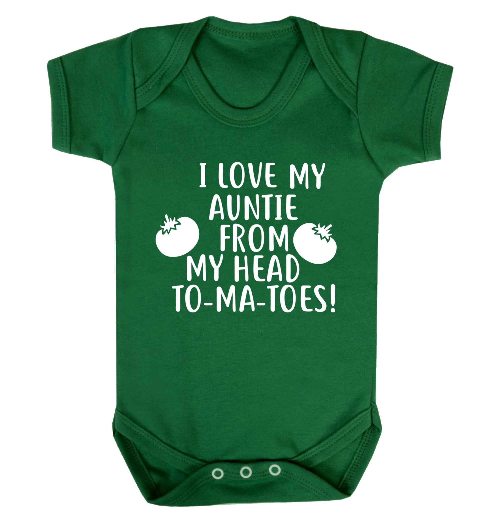I love my auntie from my head To-Ma-Toes Baby Vest green 18-24 months