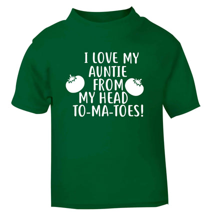 I love my auntie from my head To-Ma-Toes green Baby Toddler Tshirt 2 Years
