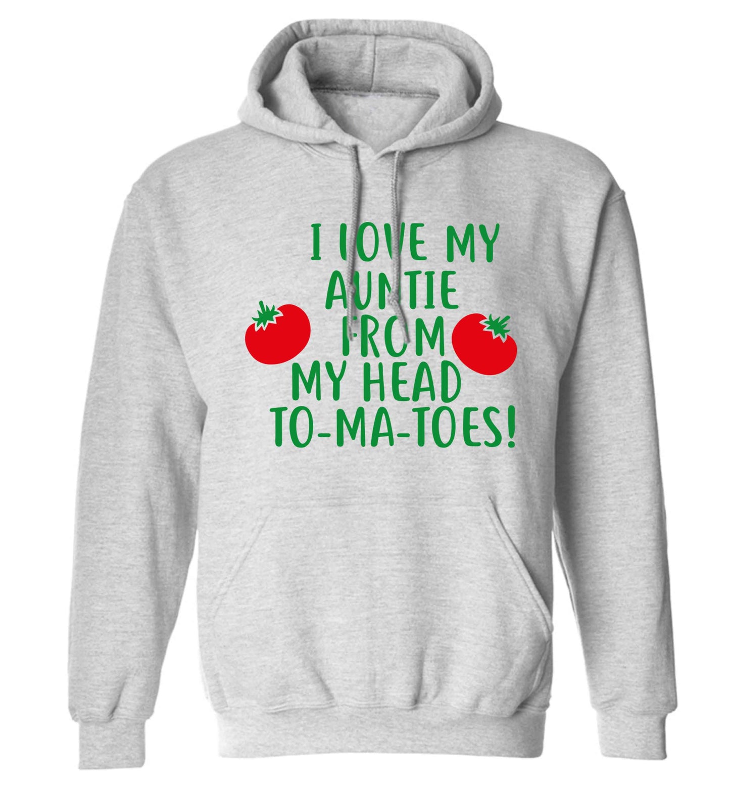 I love my auntie from my head To-Ma-Toes adults unisex grey hoodie 2XL