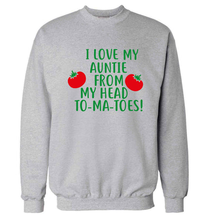I love my auntie from my head To-Ma-Toes Adult's unisex grey Sweater 2XL