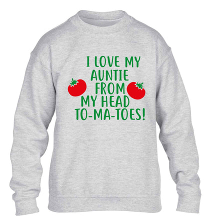 I love my auntie from my head To-Ma-Toes children's grey sweater 12-13 Years