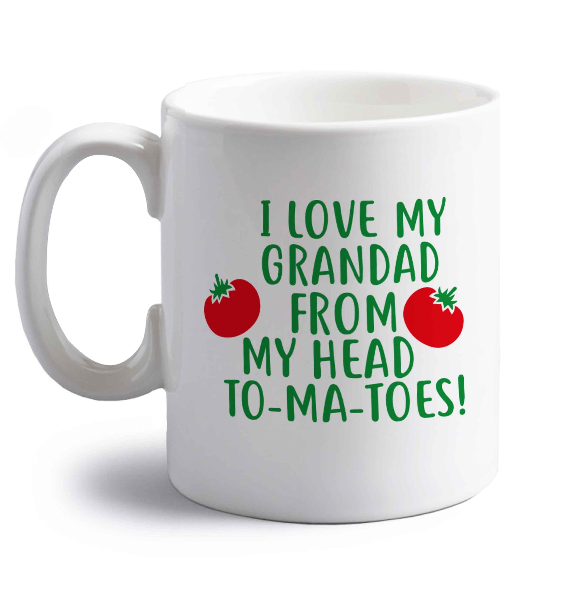 I love my auntie from my head To-Ma-Toes right handed white ceramic mug 