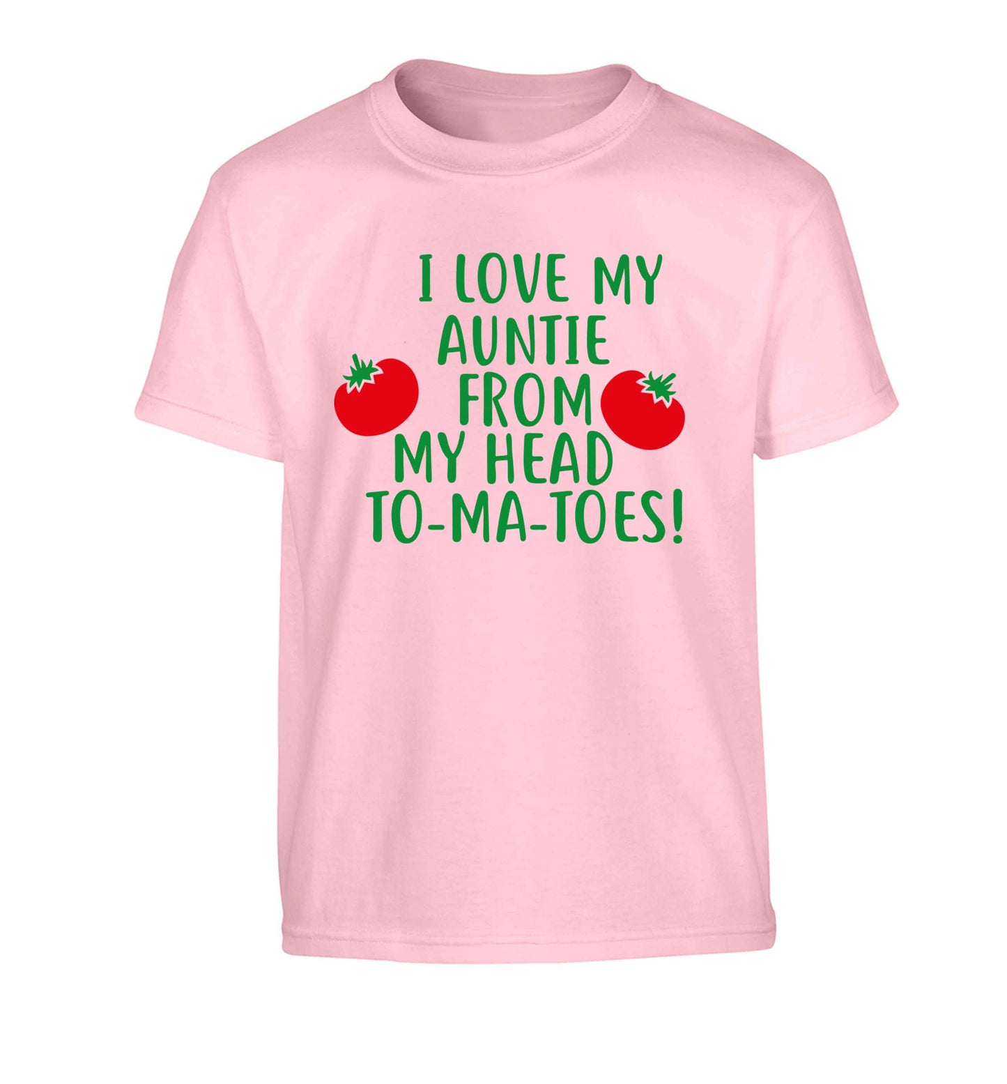 I love my auntie from my head To-Ma-Toes Children's light pink Tshirt 12-13 Years