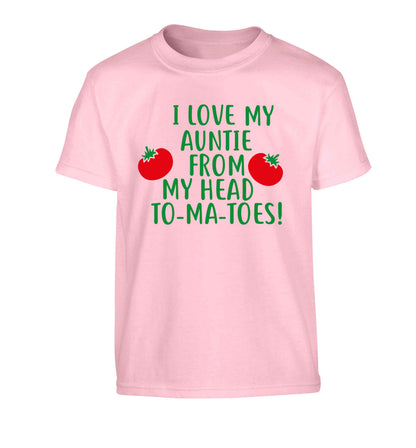 I love my auntie from my head To-Ma-Toes Children's light pink Tshirt 12-13 Years