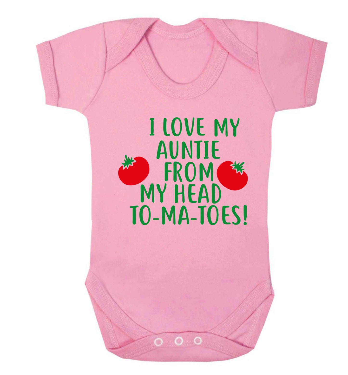 I love my auntie from my head To-Ma-Toes Baby Vest pale pink 18-24 months
