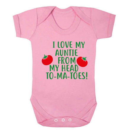 I love my auntie from my head To-Ma-Toes Baby Vest pale pink 18-24 months