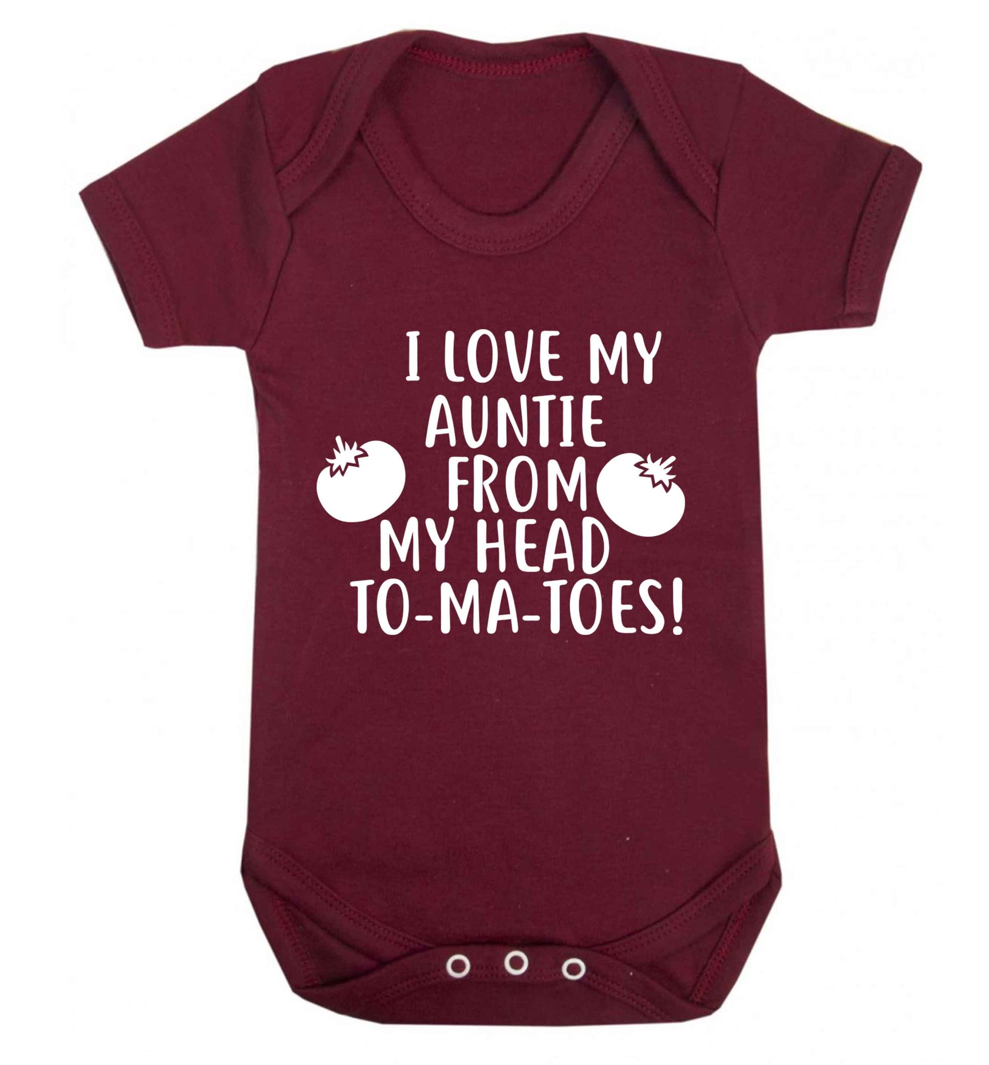 I love my auntie from my head To-Ma-Toes Baby Vest maroon 18-24 months