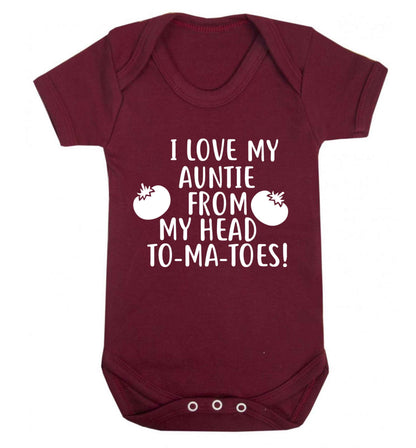 I love my auntie from my head To-Ma-Toes Baby Vest maroon 18-24 months