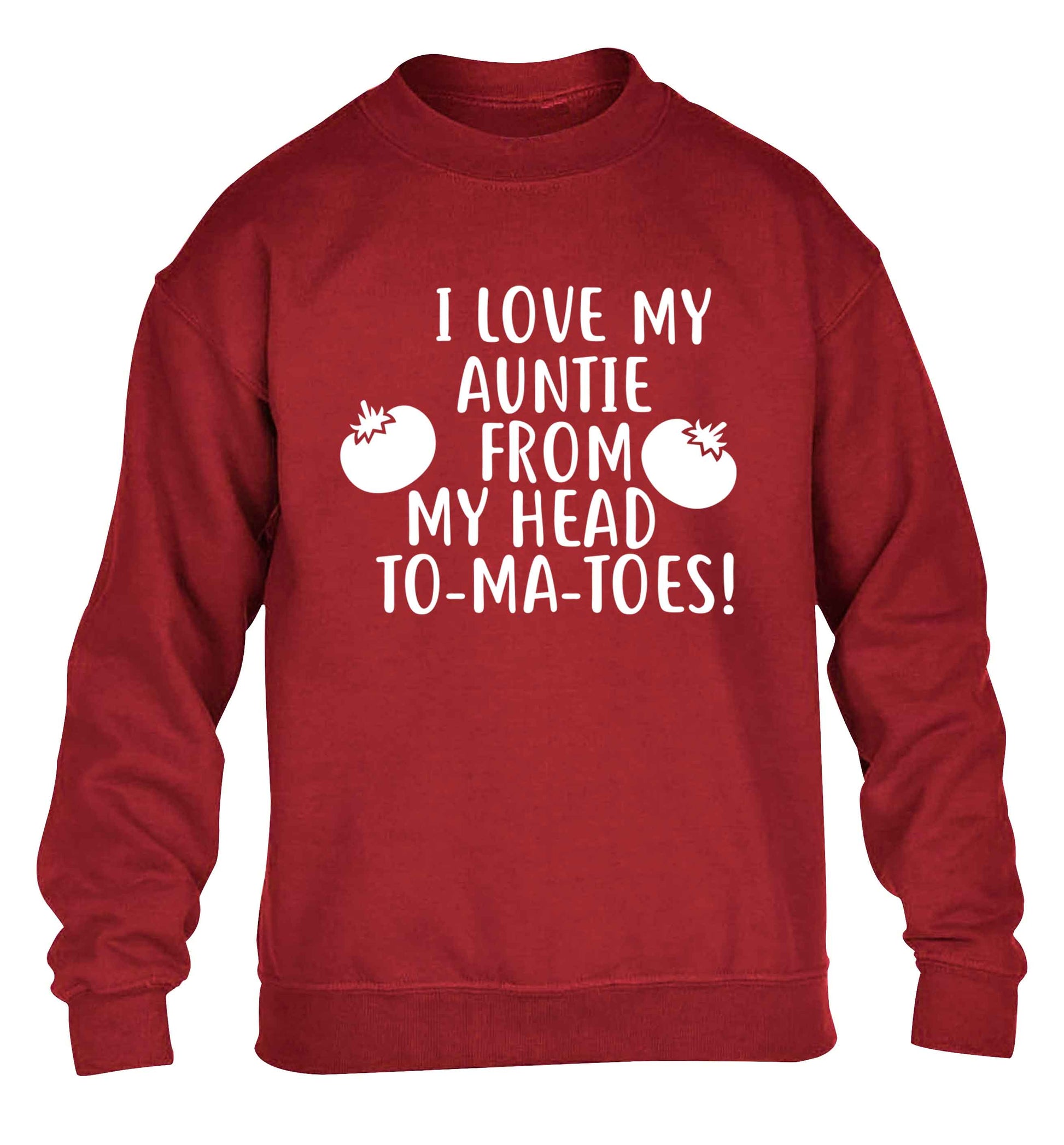 I love my auntie from my head To-Ma-Toes children's grey sweater 12-13 Years