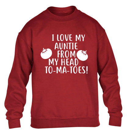 I love my auntie from my head To-Ma-Toes children's grey sweater 12-13 Years