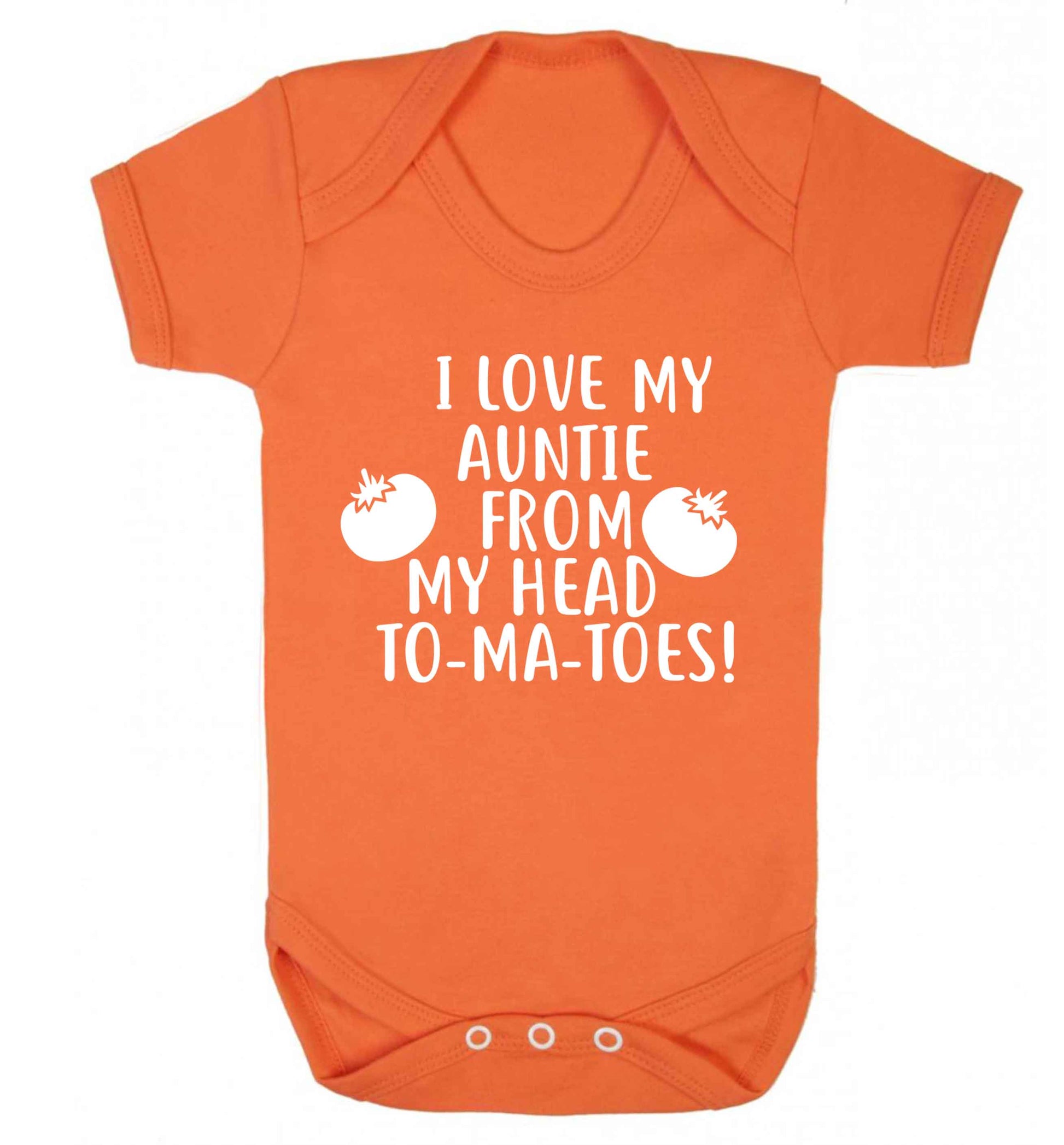 I love my auntie from my head To-Ma-Toes Baby Vest orange 18-24 months