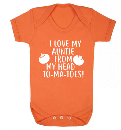 I love my auntie from my head To-Ma-Toes Baby Vest orange 18-24 months
