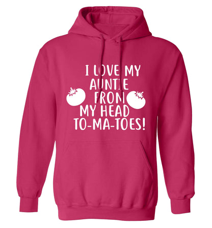 I love my auntie from my head To-Ma-Toes adults unisex pink hoodie 2XL