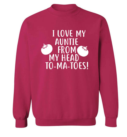 I love my auntie from my head To-Ma-Toes Adult's unisex pink Sweater 2XL
