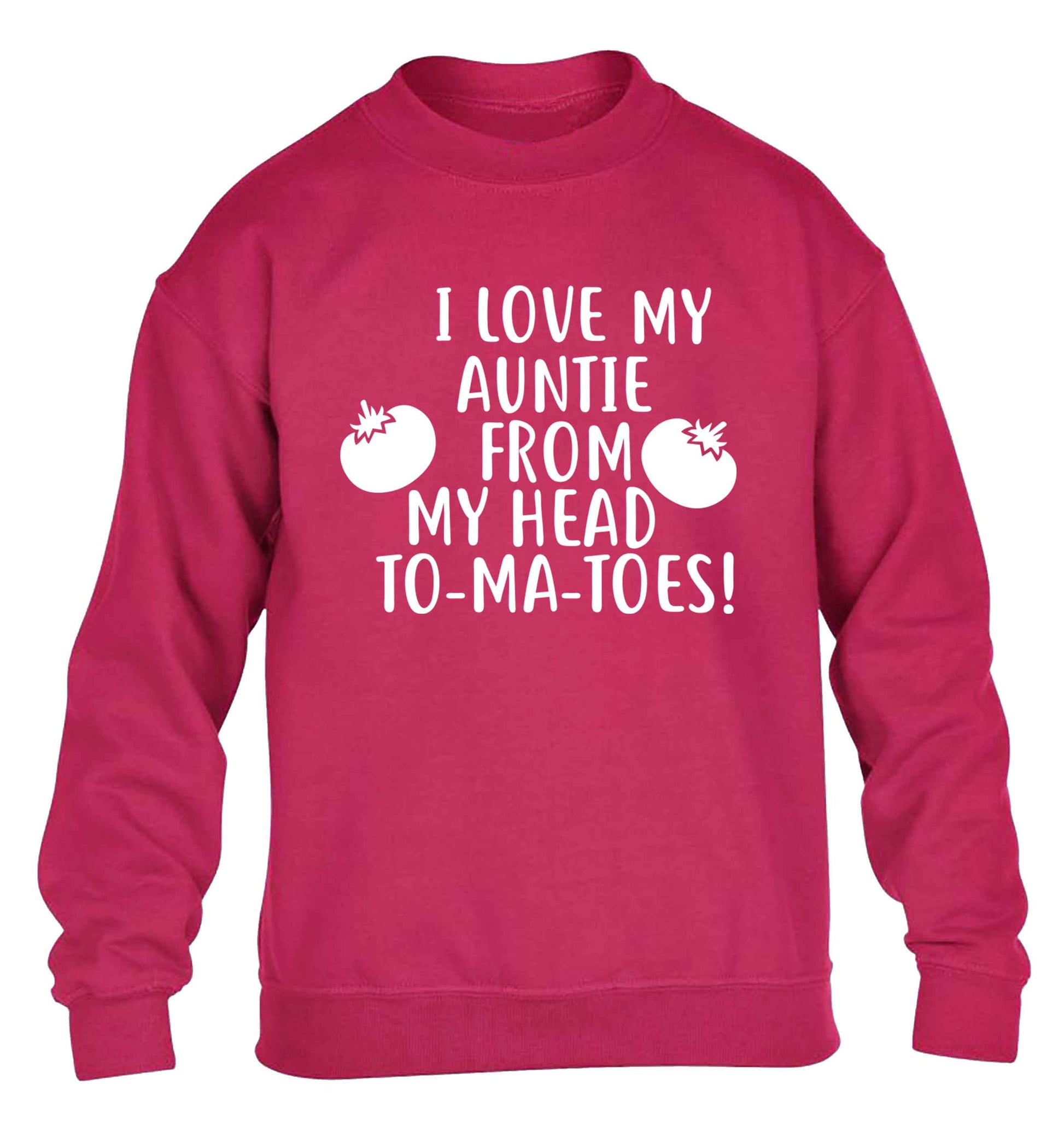 I love my auntie from my head To-Ma-Toes children's pink sweater 12-13 Years