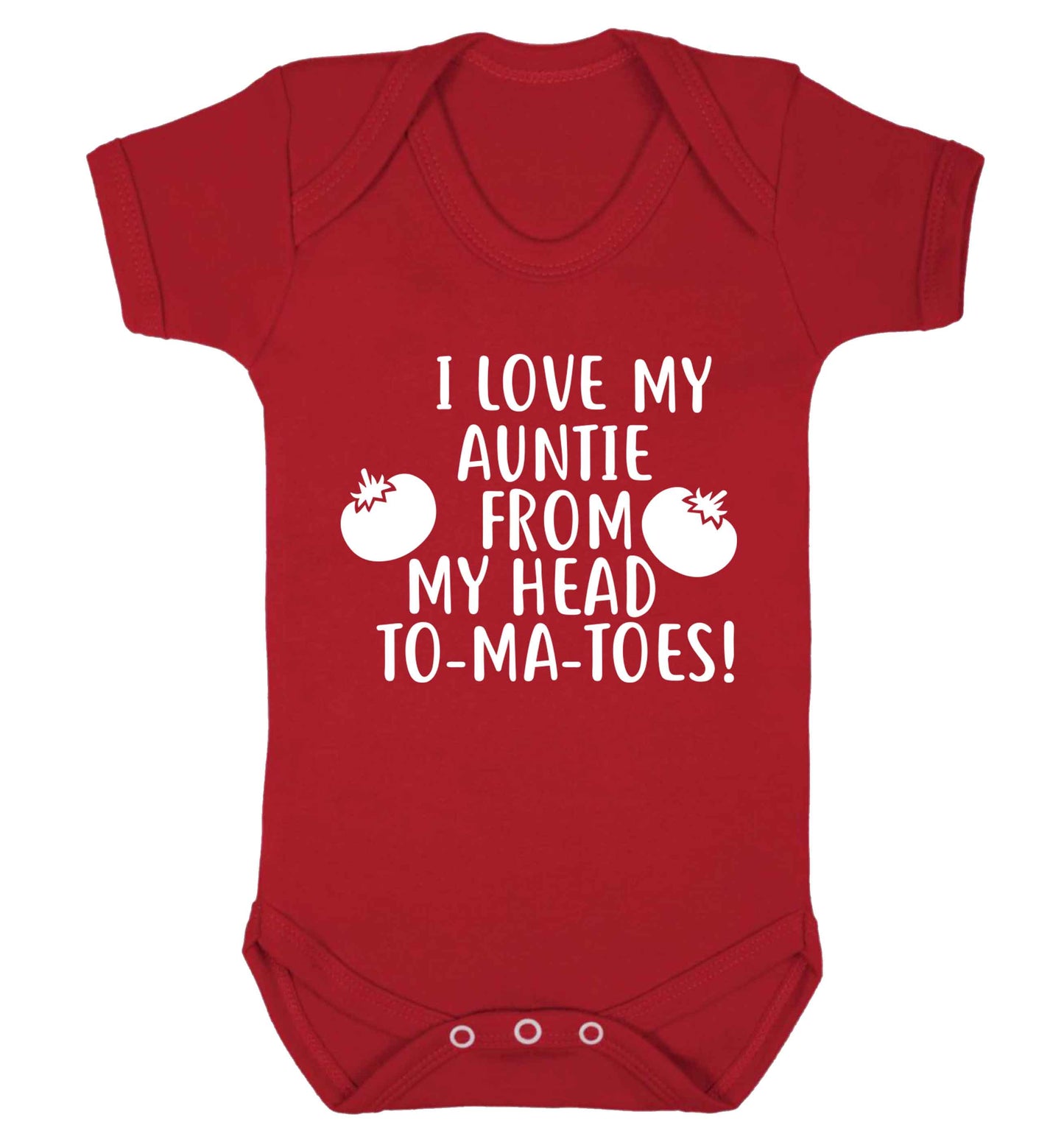 I love my auntie from my head To-Ma-Toes Baby Vest red 18-24 months