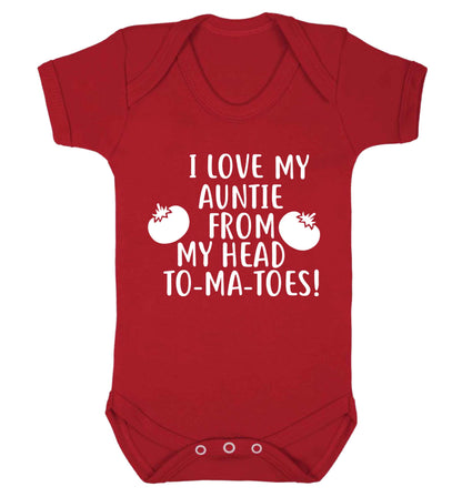 I love my auntie from my head To-Ma-Toes Baby Vest red 18-24 months