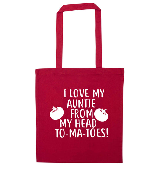 I love my auntie from my head To-Ma-Toes red tote bag
