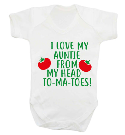I love my auntie from my head To-Ma-Toes Baby Vest white 18-24 months