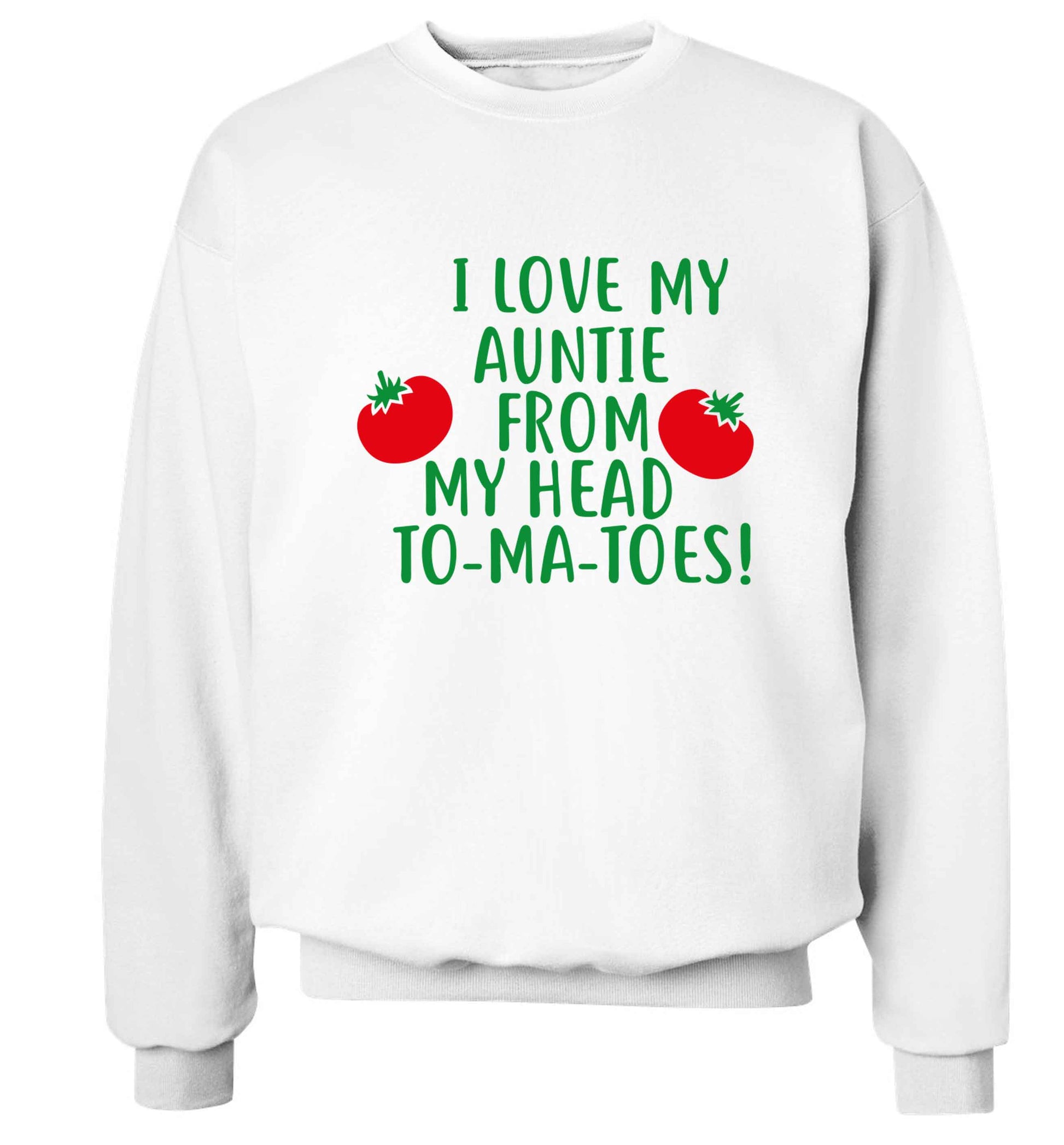 I love my auntie from my head To-Ma-Toes Adult's unisex white Sweater 2XL