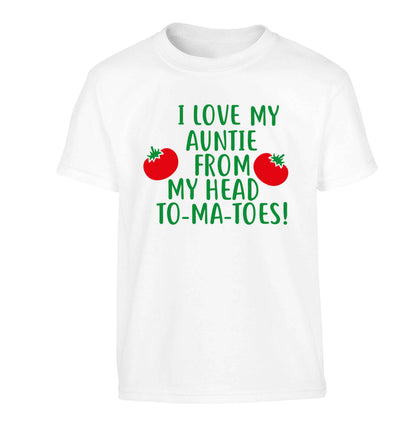 I love my auntie from my head To-Ma-Toes Children's white Tshirt 12-13 Years