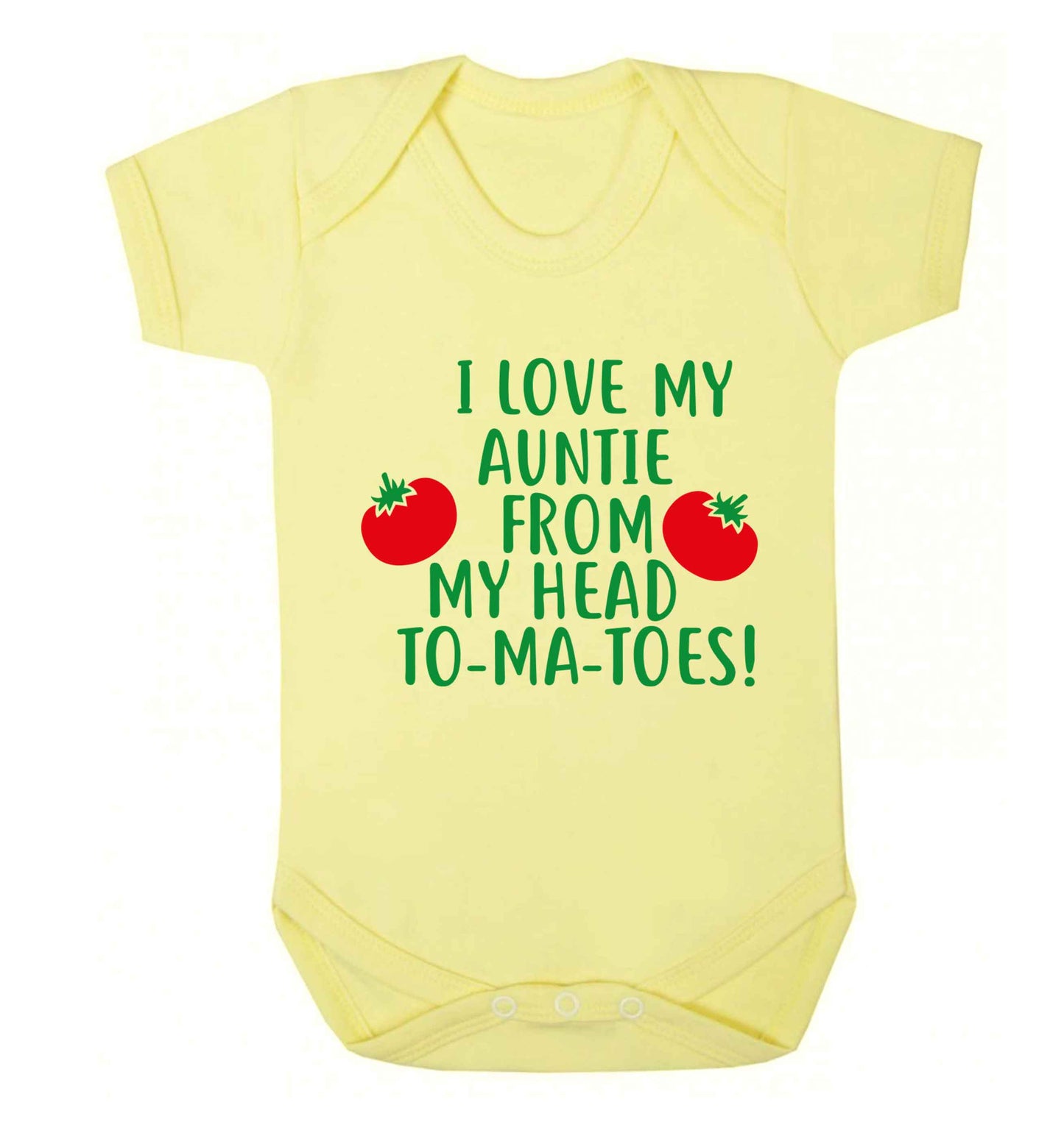 I love my auntie from my head To-Ma-Toes Baby Vest pale yellow 18-24 months