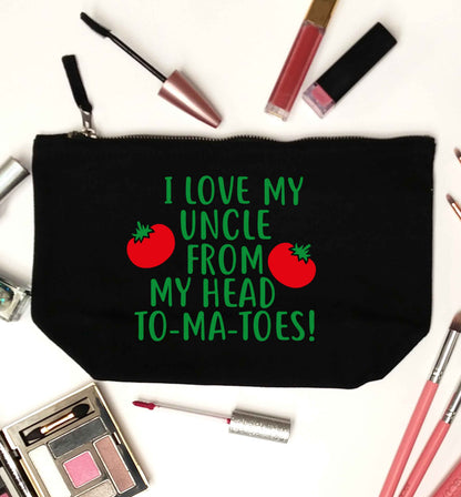 I love my uncle from my head To-Ma-Toes black makeup bag