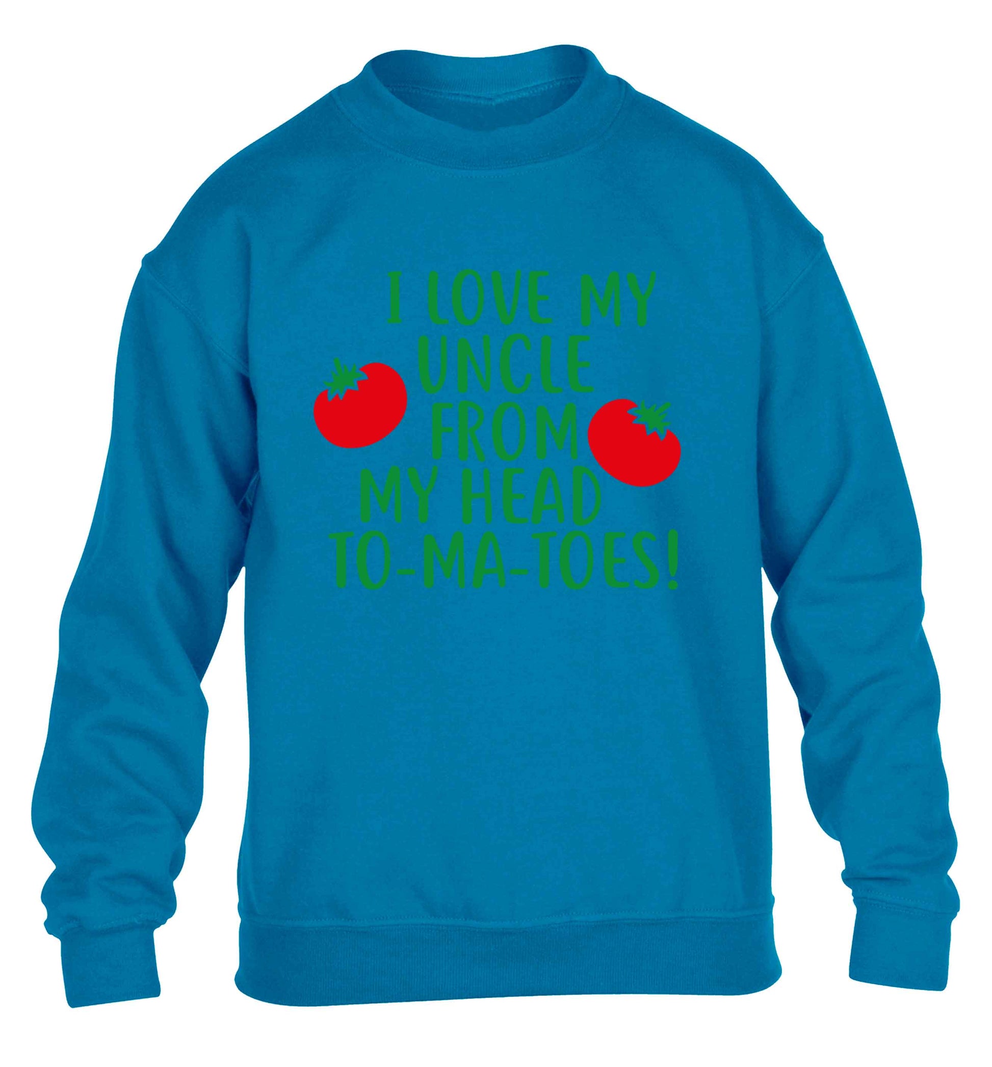 I love my uncle from my head To-Ma-Toes children's blue sweater 12-13 Years