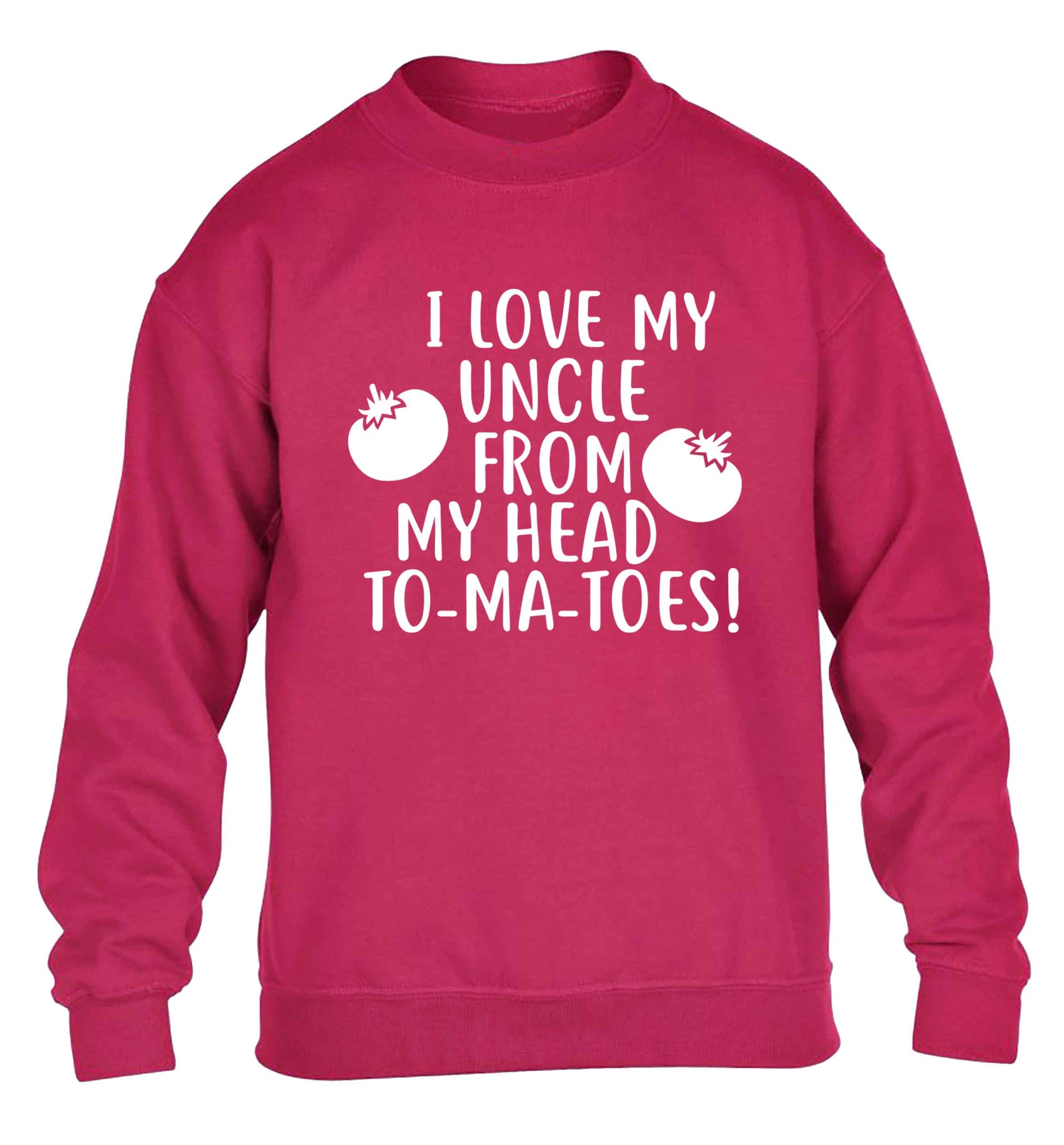 I love my uncle from my head To-Ma-Toes children's pink sweater 12-13 Years