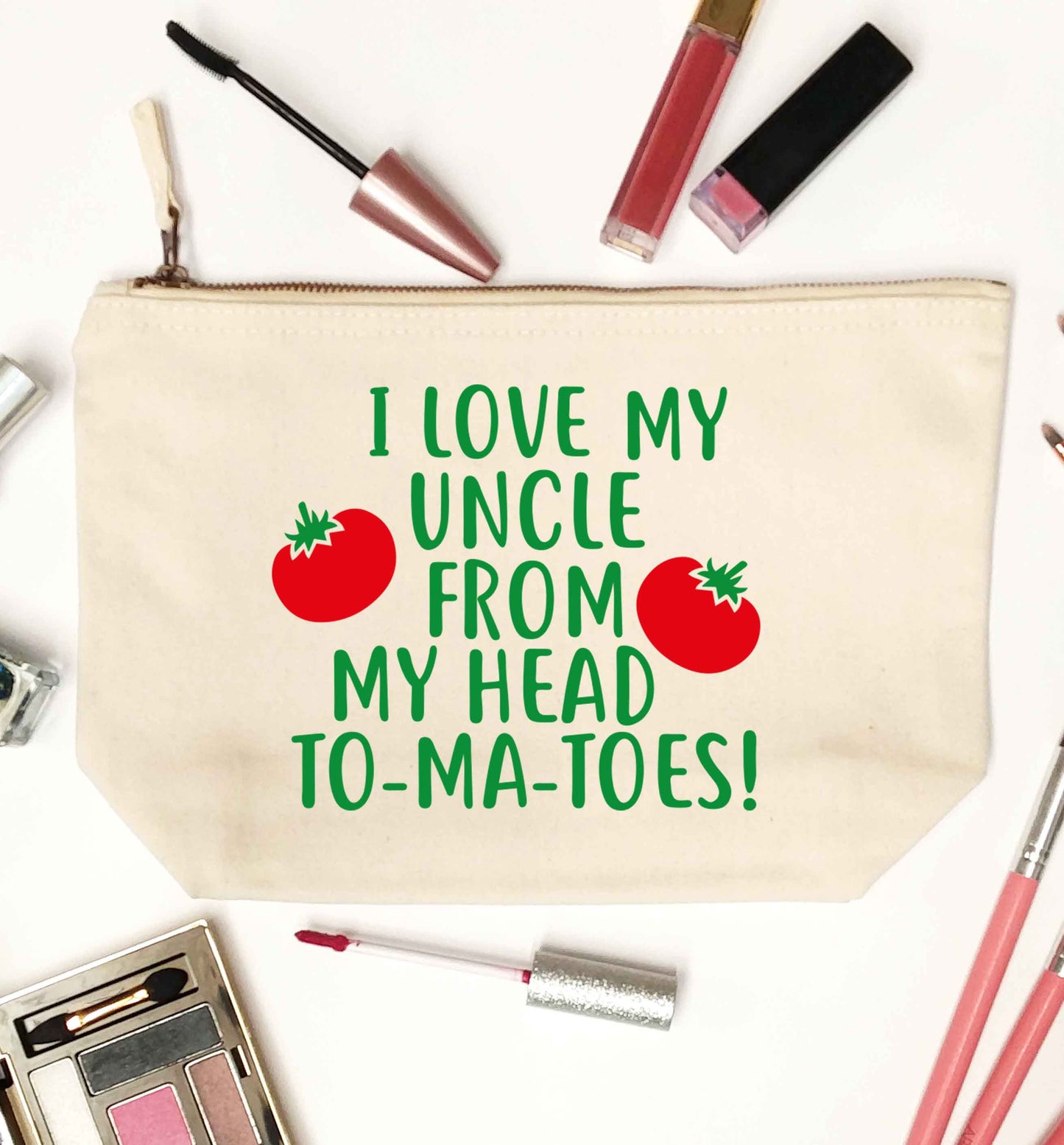 I love my uncle from my head To-Ma-Toes natural makeup bag