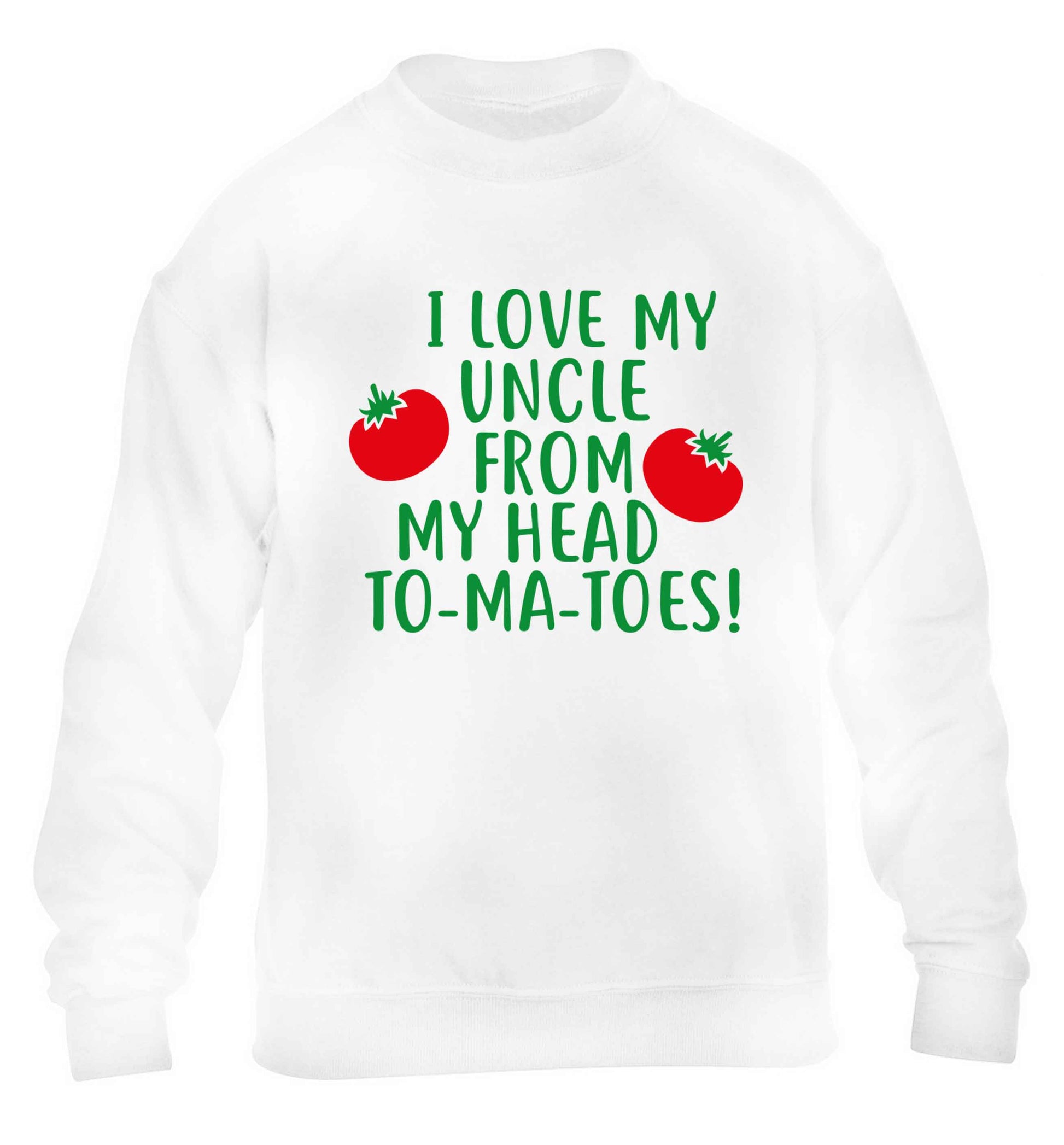 I love my uncle from my head To-Ma-Toes children's white sweater 12-13 Years