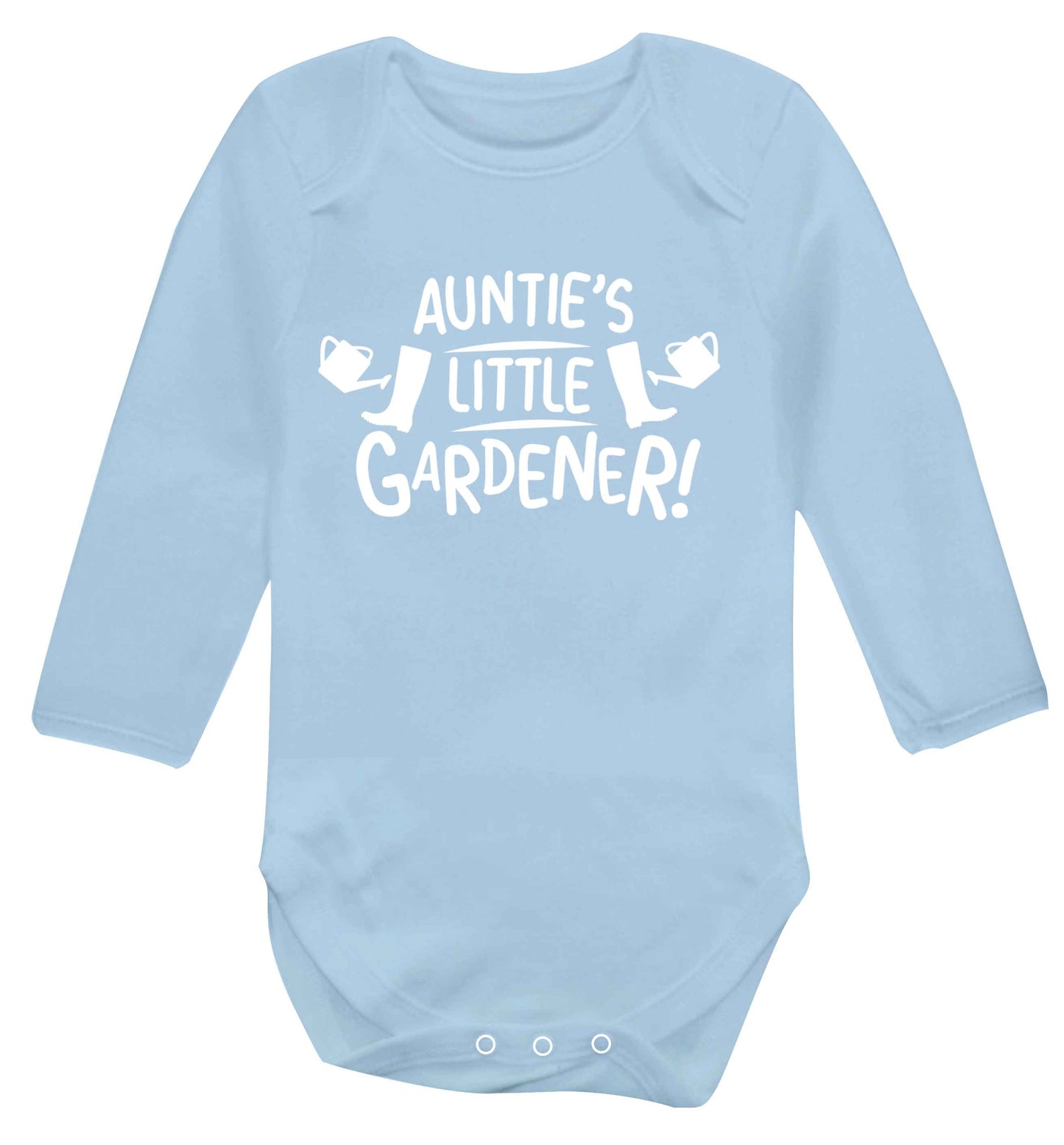 Auntie's little gardener Baby Vest long sleeved pale blue 6-12 months