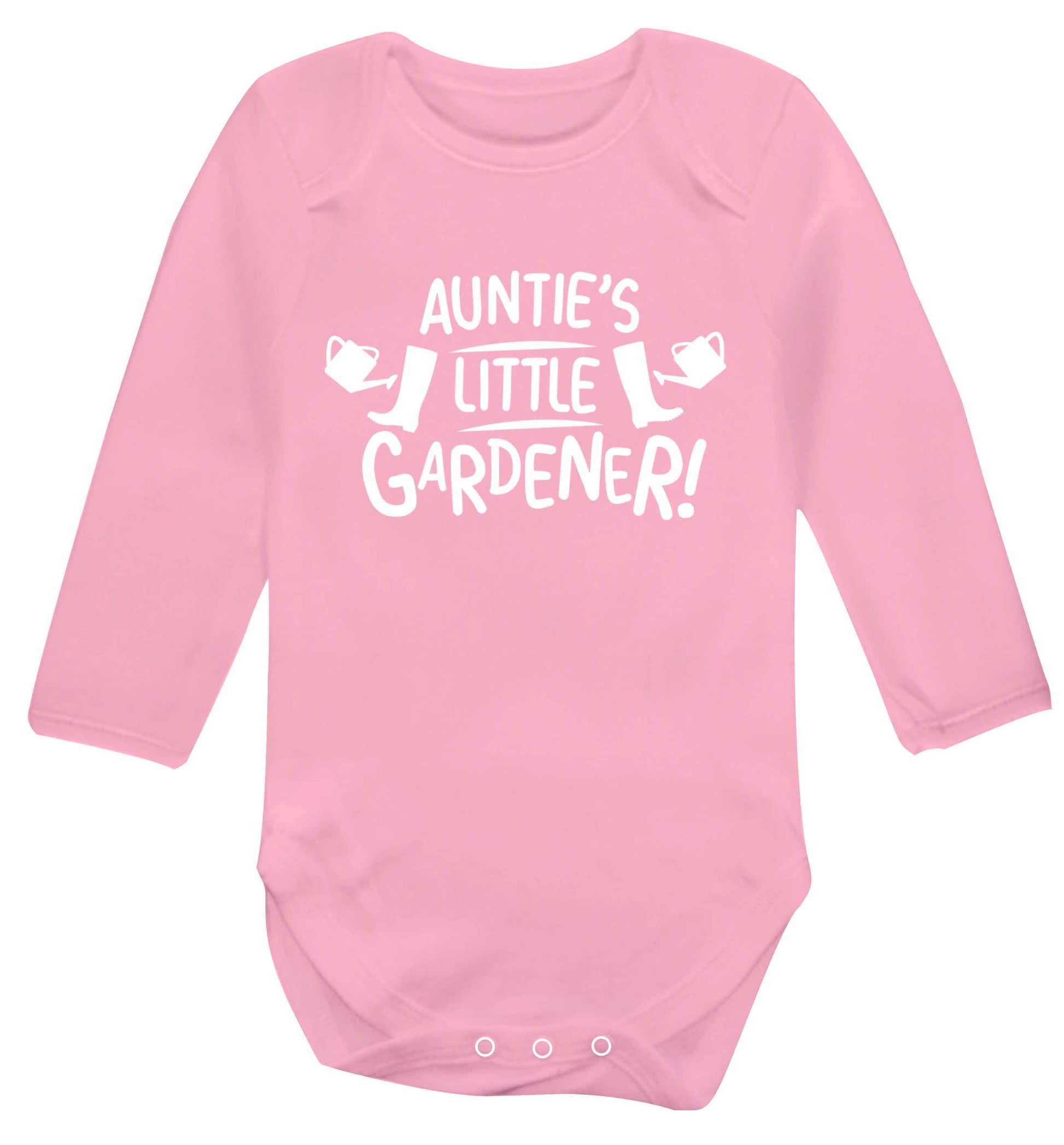 Auntie's little gardener Baby Vest long sleeved pale pink 6-12 months